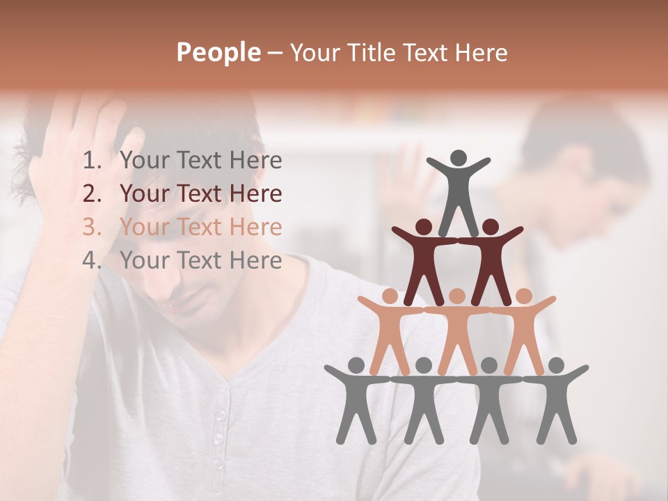 A Man Holding His Head In Front Of A Mirror PowerPoint Template