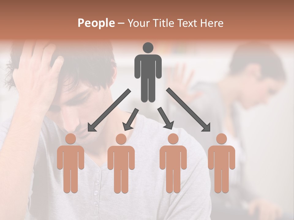 A Man Holding His Head In Front Of A Mirror PowerPoint Template