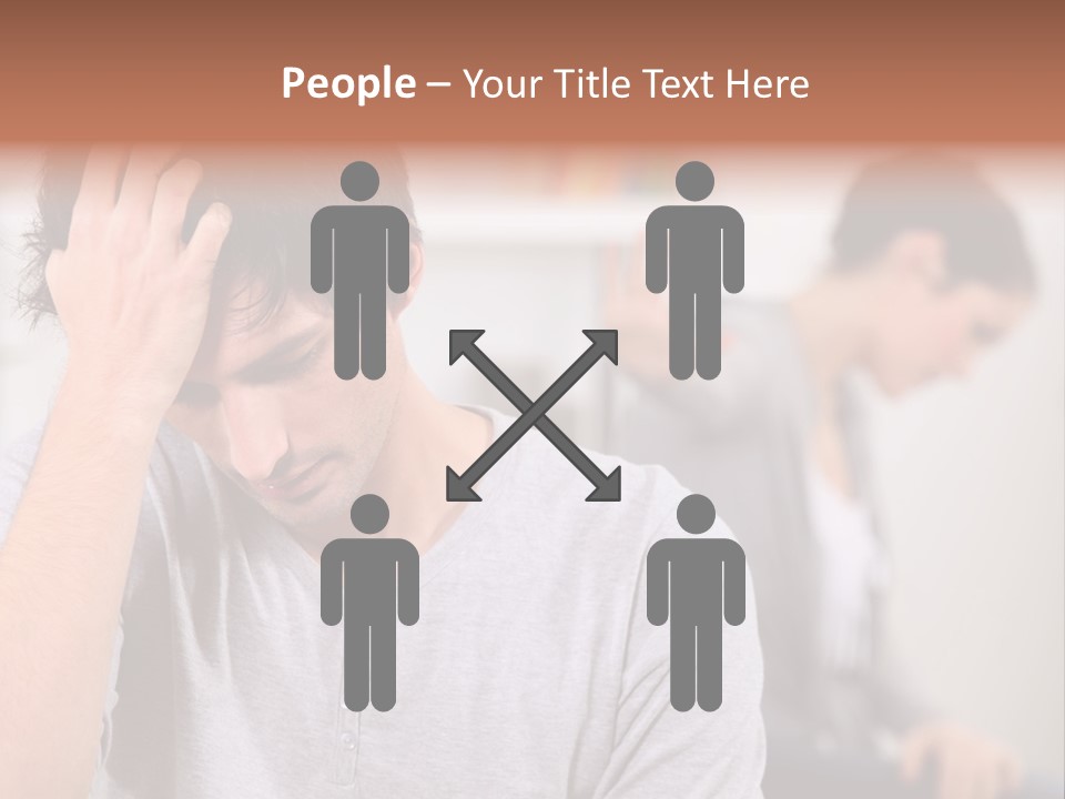 A Man Holding His Head In Front Of A Mirror PowerPoint Template