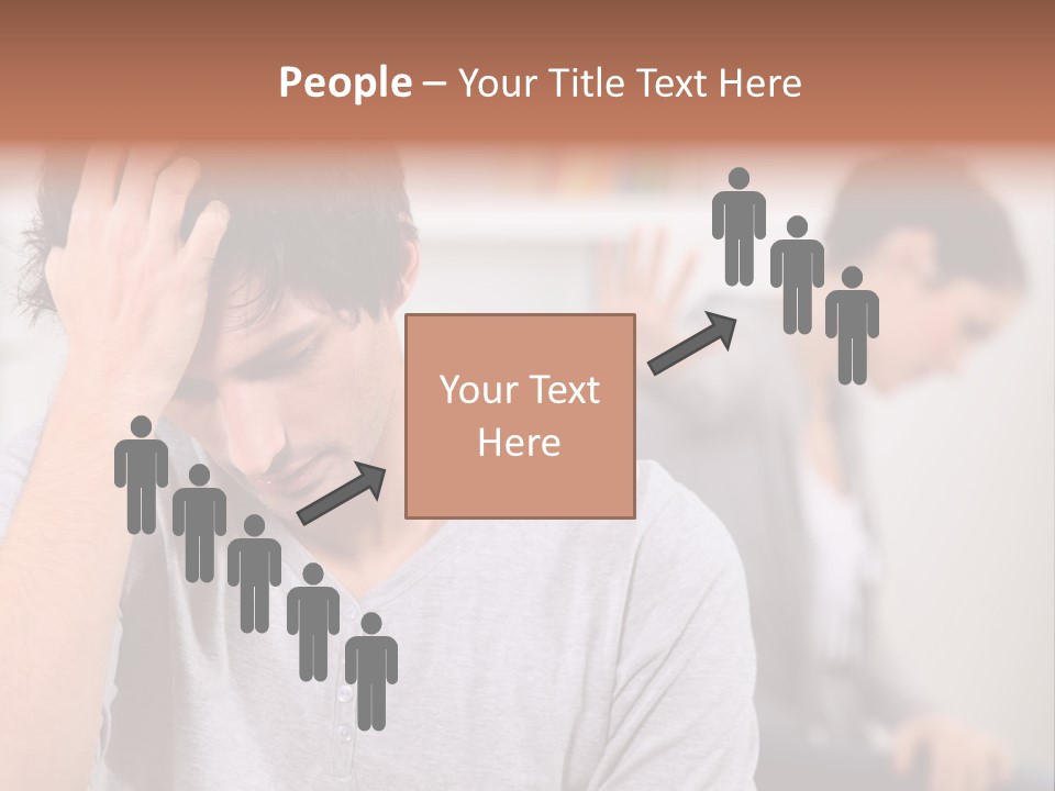 A Man Holding His Head In Front Of A Mirror PowerPoint Template