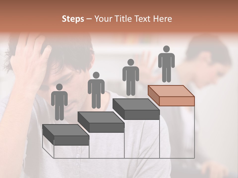 A Man Holding His Head In Front Of A Mirror PowerPoint Template