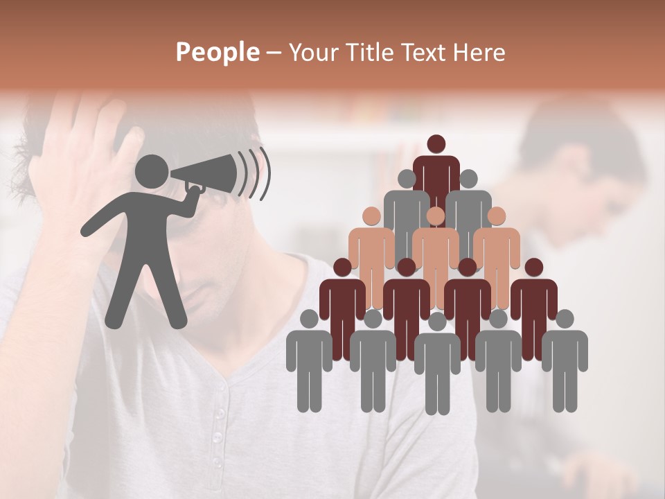 A Man Holding His Head In Front Of A Mirror PowerPoint Template