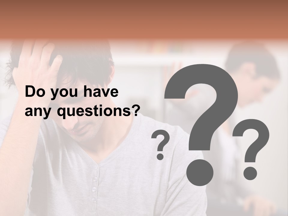 A Man Holding His Head In Front Of A Mirror PowerPoint Template