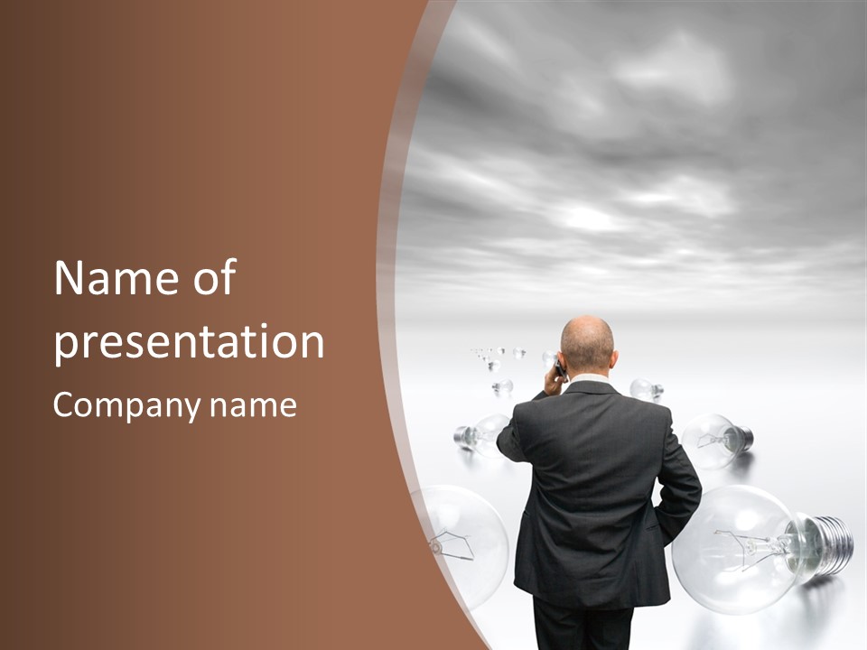 Bulb Brainstorm White PowerPoint Template