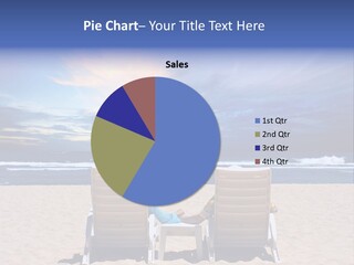 Two Chairs Sitting On A Beach Facing The Ocean PowerPoint Template