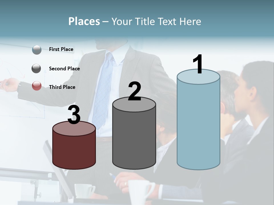 A Man Giving A Presentation To A Group Of Business People PowerPoint Template