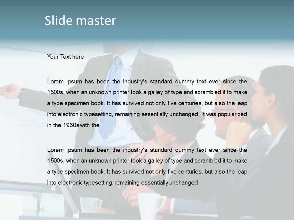 A Man Giving A Presentation To A Group Of Business People PowerPoint Template