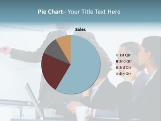 A Man Giving A Presentation To A Group Of Business People PowerPoint Template