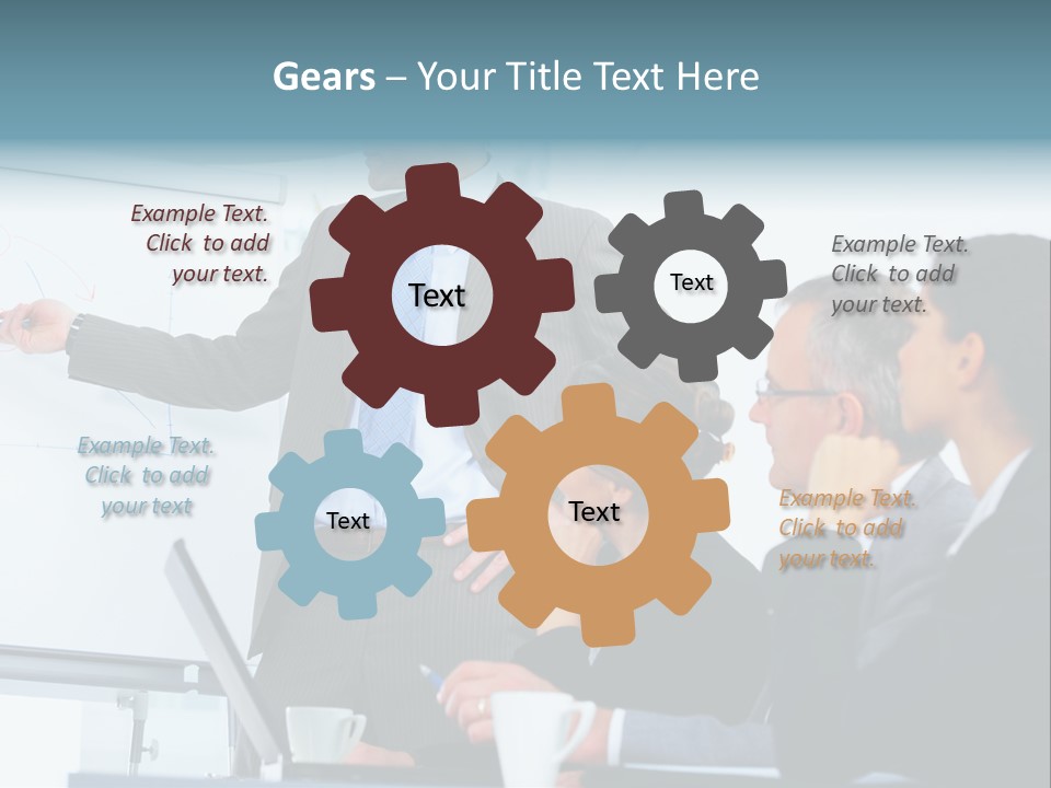 A Man Giving A Presentation To A Group Of Business People PowerPoint Template