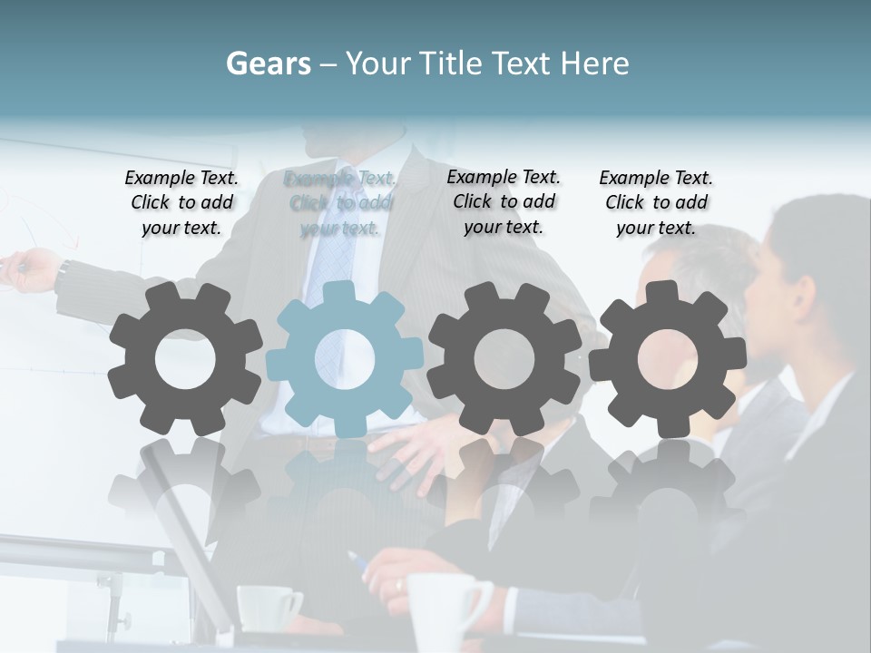 A Man Giving A Presentation To A Group Of Business People PowerPoint Template