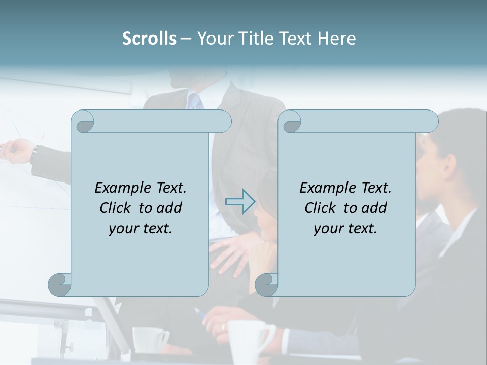 A Man Giving A Presentation To A Group Of Business People PowerPoint Template
