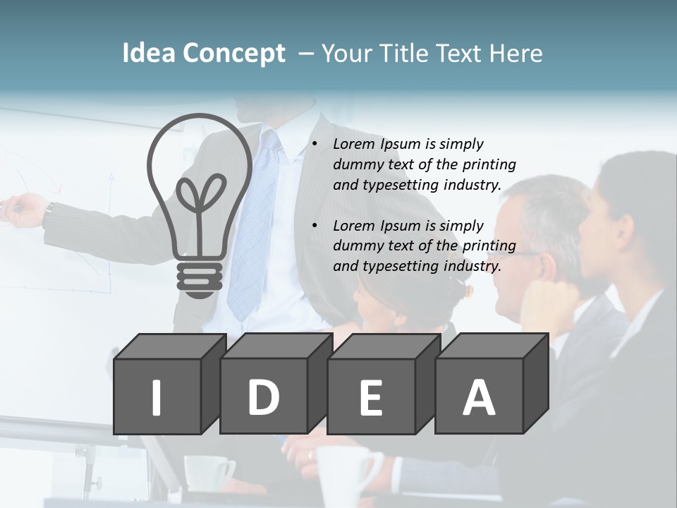 A Man Giving A Presentation To A Group Of Business People PowerPoint Template