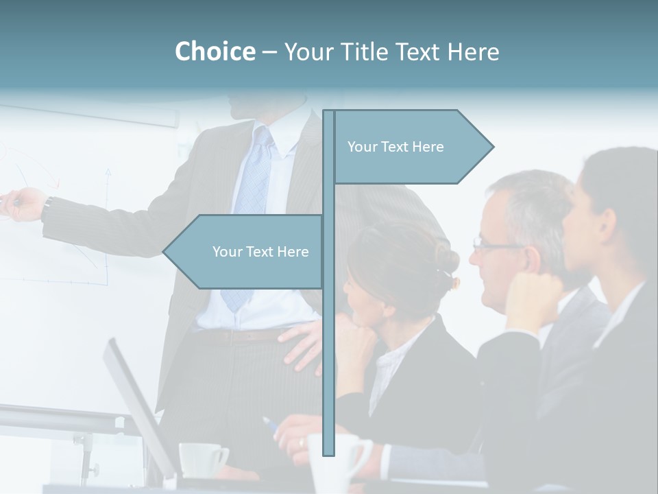 A Man Giving A Presentation To A Group Of Business People PowerPoint Template