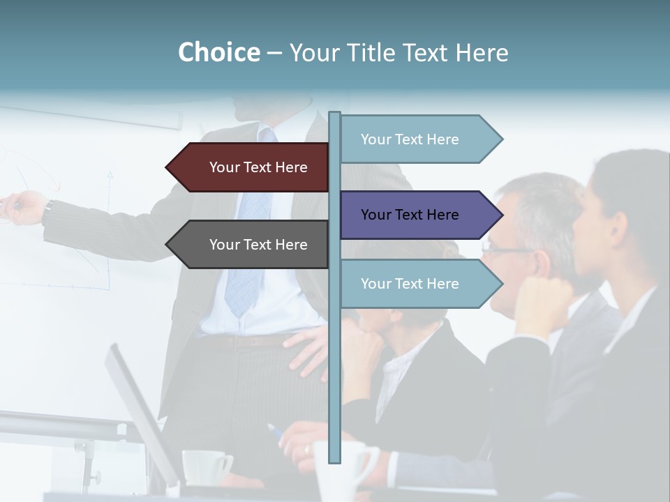 A Man Giving A Presentation To A Group Of Business People PowerPoint Template
