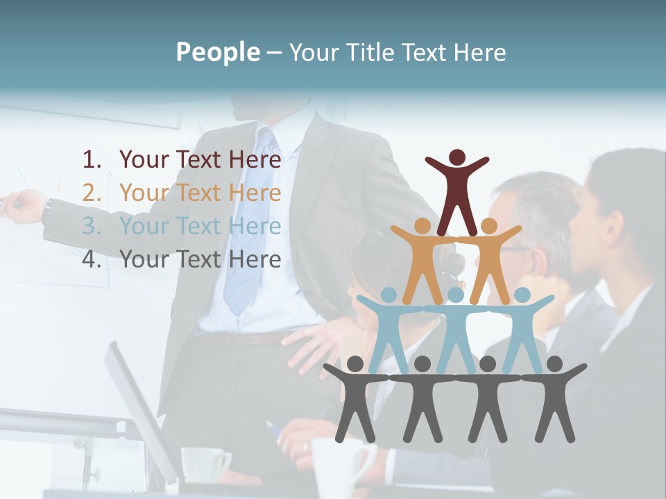 A Man Giving A Presentation To A Group Of Business People PowerPoint Template