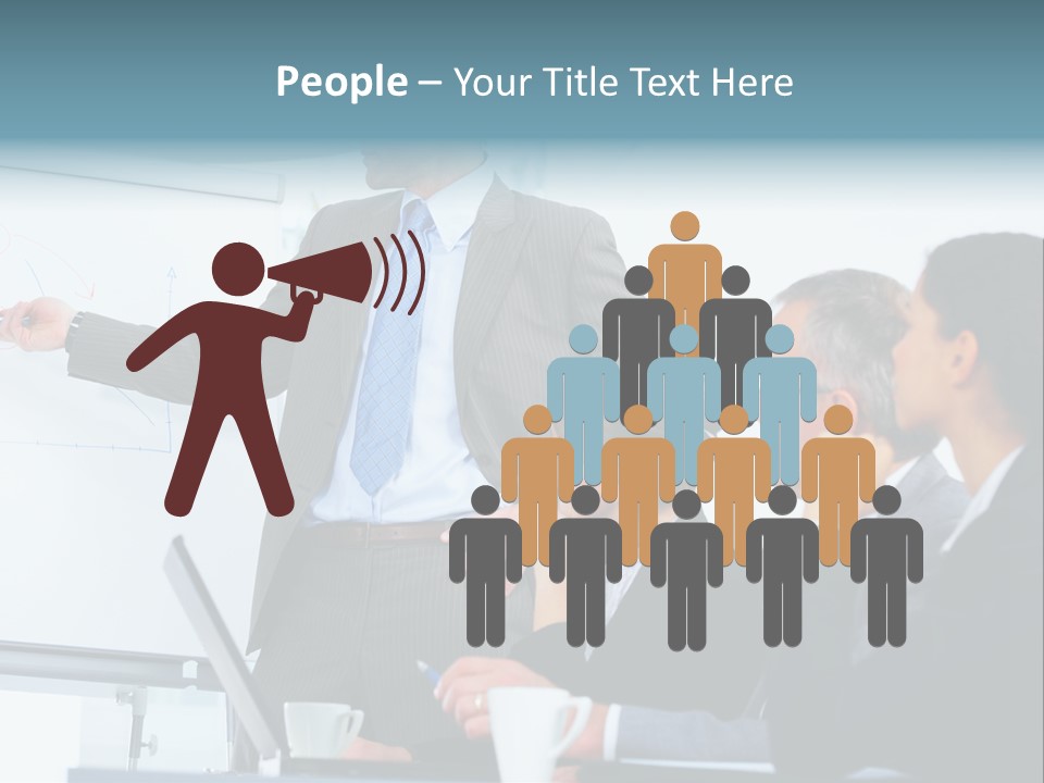 A Man Giving A Presentation To A Group Of Business People PowerPoint Template