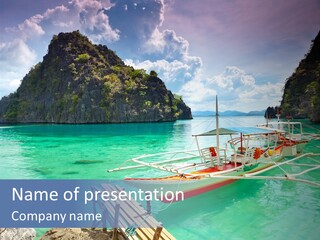 A Group Of Boats Floating On Top Of A Body Of Water PowerPoint Template