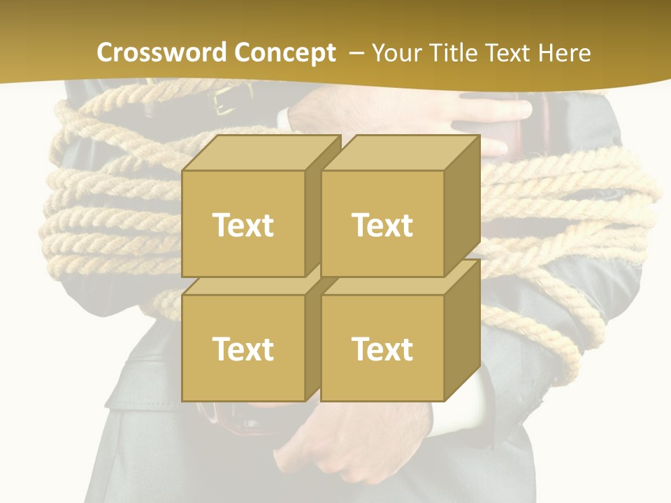 A Man In A Suit Holding A Rope Powerpoint Template PowerPoint Template