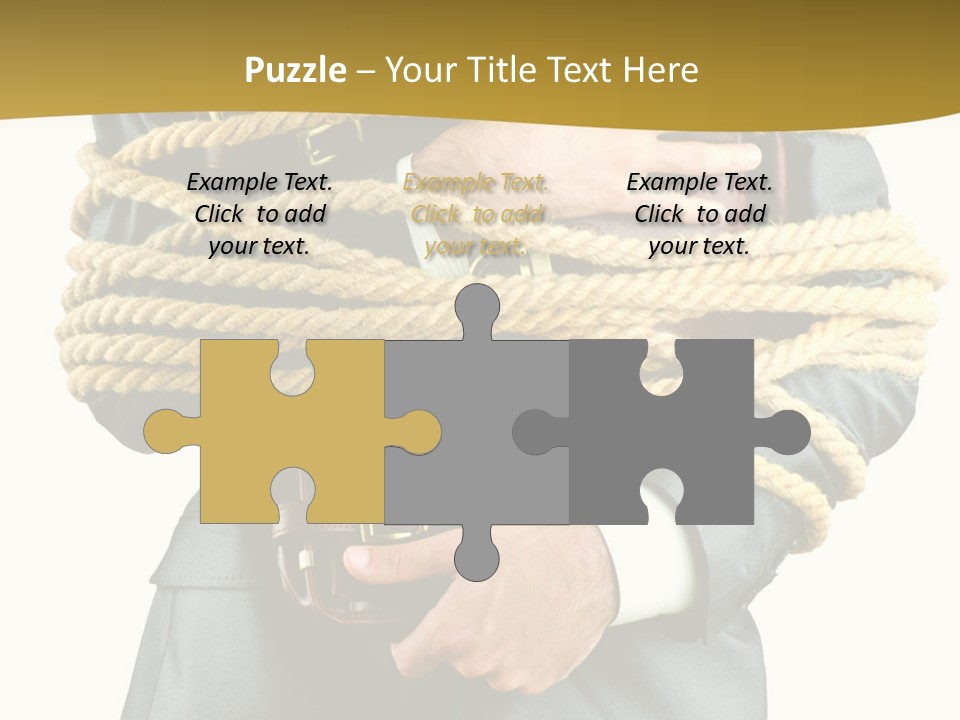 A Man In A Suit Holding A Rope Powerpoint Template PowerPoint Template