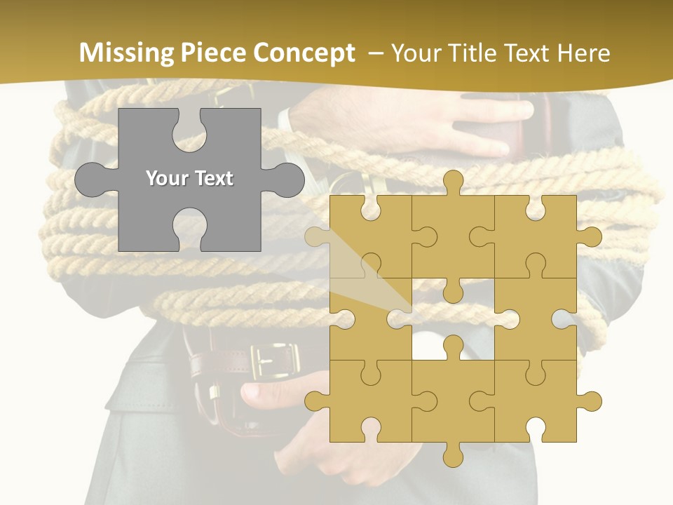 A Man In A Suit Holding A Rope Powerpoint Template PowerPoint Template