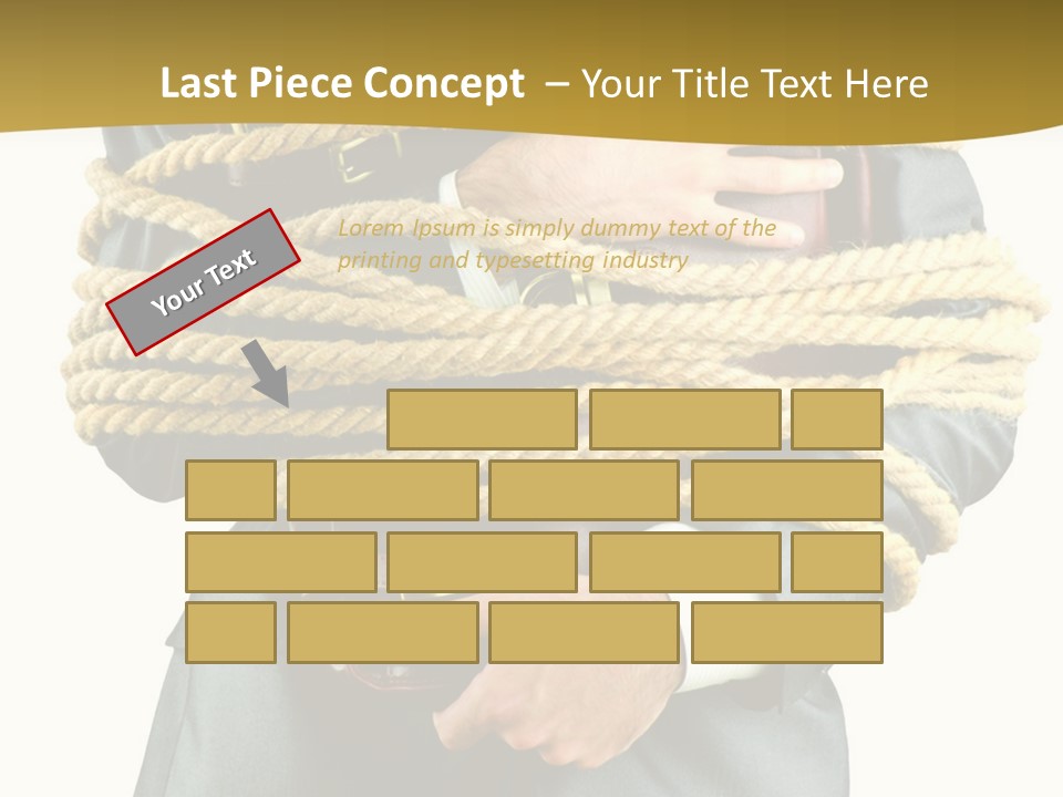 A Man In A Suit Holding A Rope Powerpoint Template PowerPoint Template