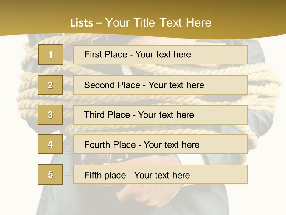 A Man In A Suit Holding A Rope Powerpoint Template PowerPoint Template
