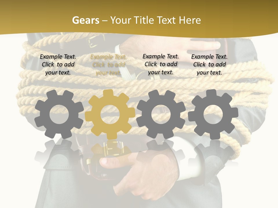 A Man In A Suit Holding A Rope Powerpoint Template PowerPoint Template