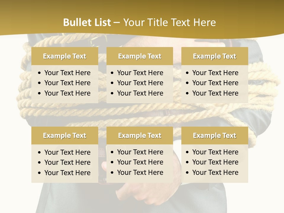 A Man In A Suit Holding A Rope Powerpoint Template PowerPoint Template