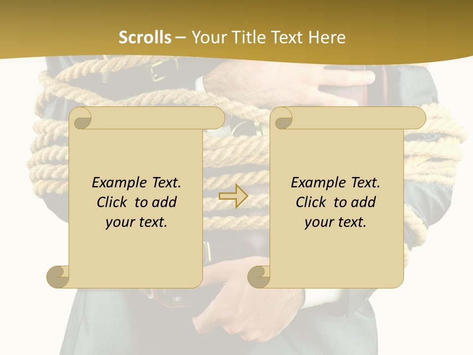 A Man In A Suit Holding A Rope Powerpoint Template PowerPoint Template