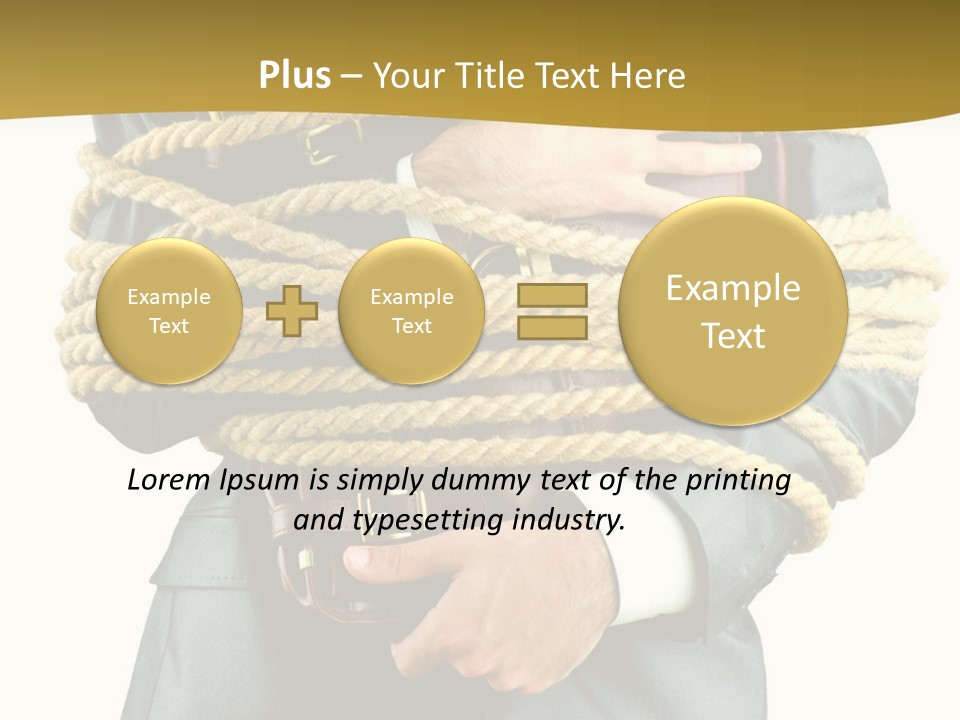 A Man In A Suit Holding A Rope Powerpoint Template PowerPoint Template