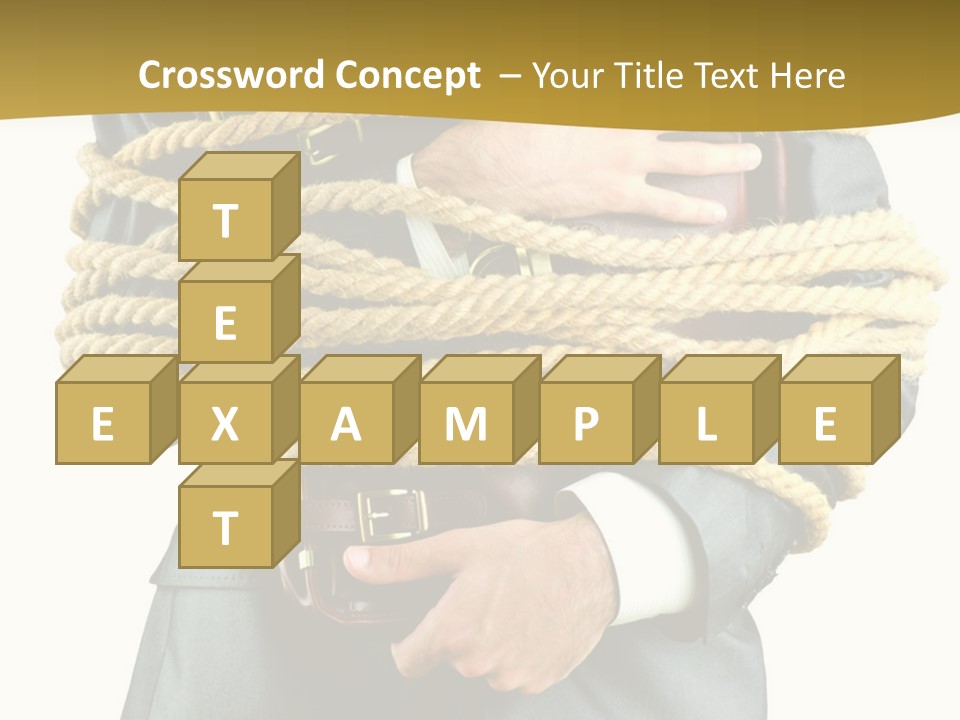 A Man In A Suit Holding A Rope Powerpoint Template PowerPoint Template