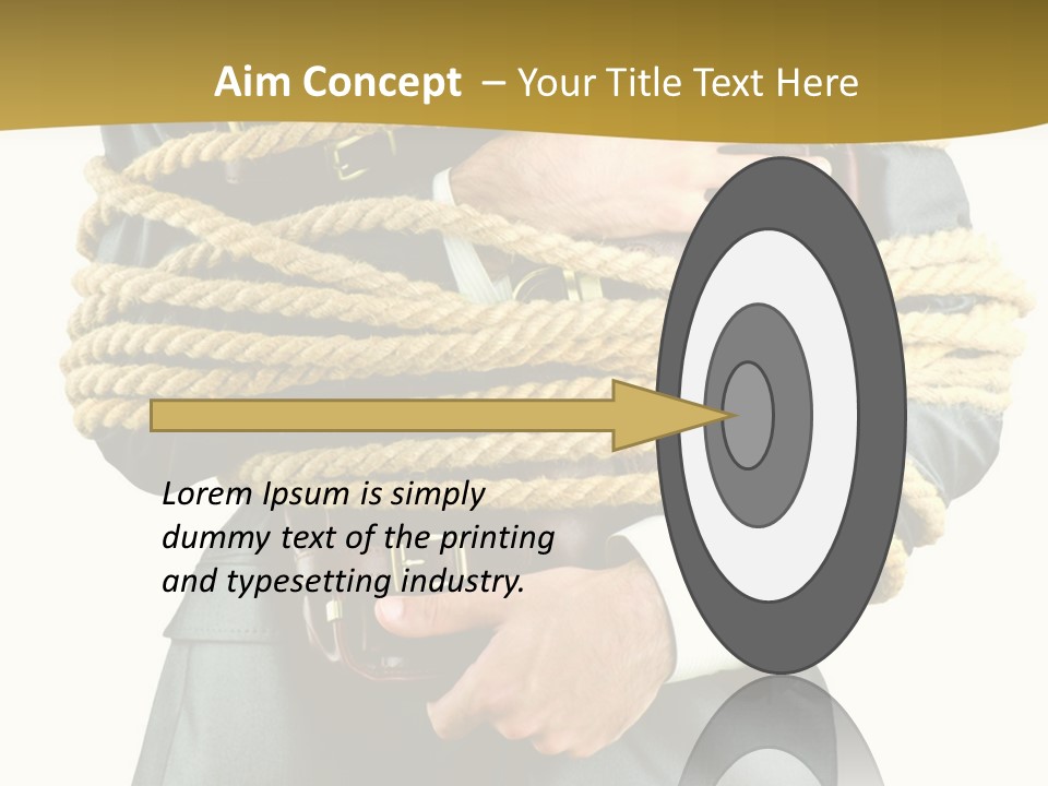 A Man In A Suit Holding A Rope Powerpoint Template PowerPoint Template