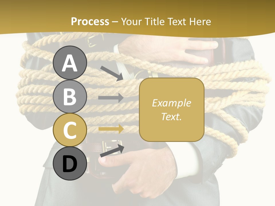 A Man In A Suit Holding A Rope Powerpoint Template PowerPoint Template