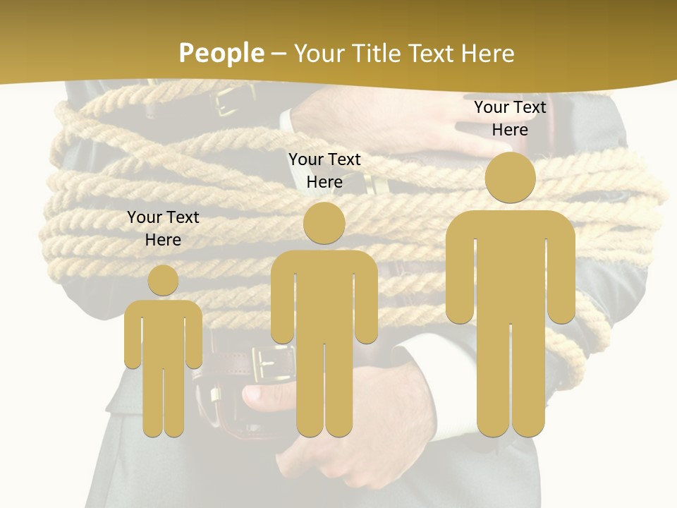 A Man In A Suit Holding A Rope Powerpoint Template PowerPoint Template