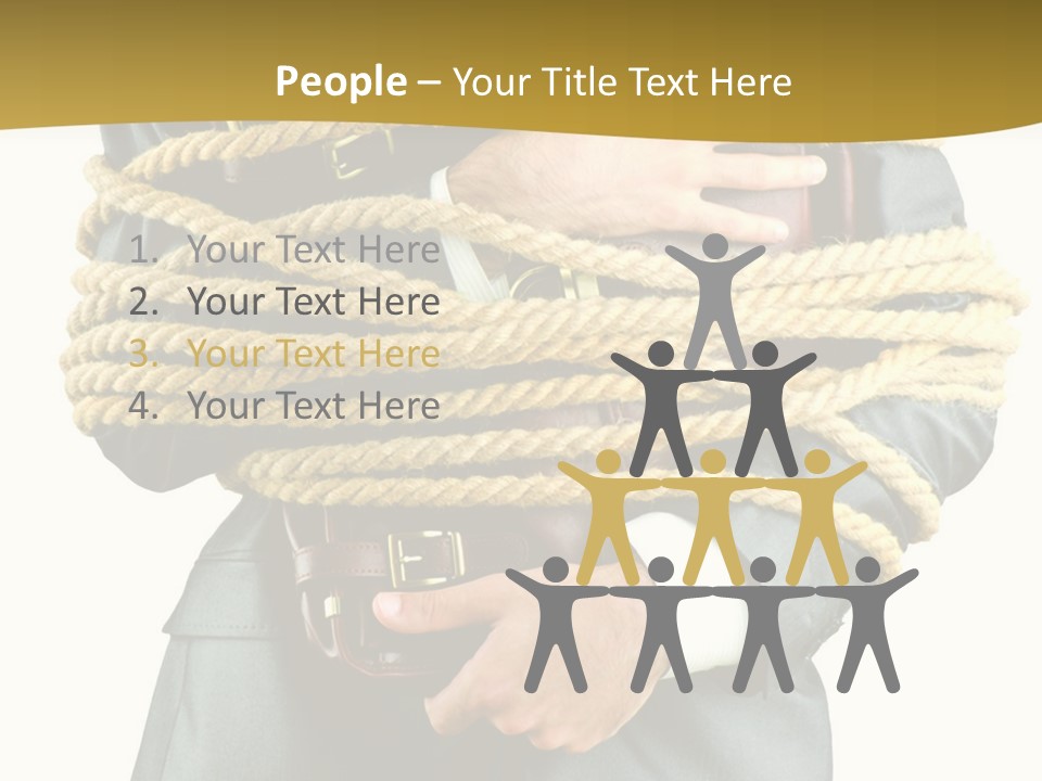 A Man In A Suit Holding A Rope Powerpoint Template PowerPoint Template