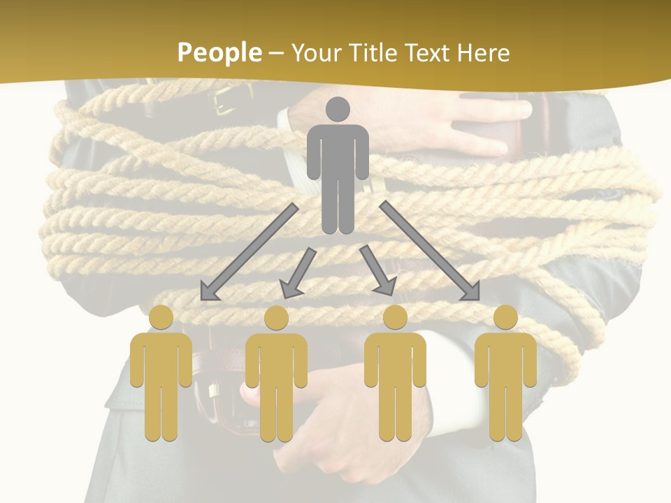 A Man In A Suit Holding A Rope Powerpoint Template PowerPoint Template