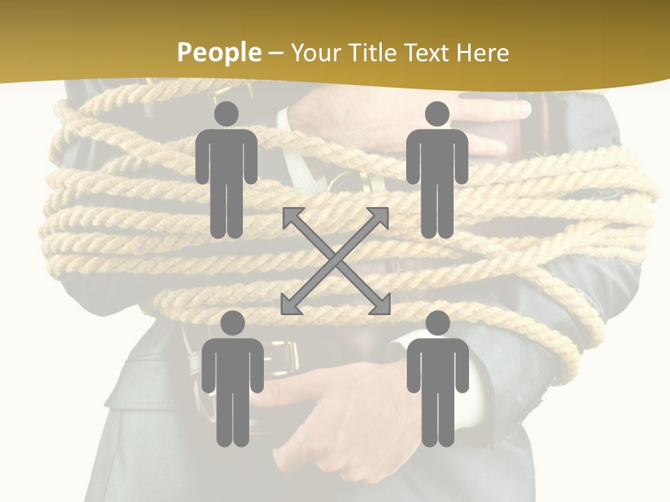 A Man In A Suit Holding A Rope Powerpoint Template PowerPoint Template
