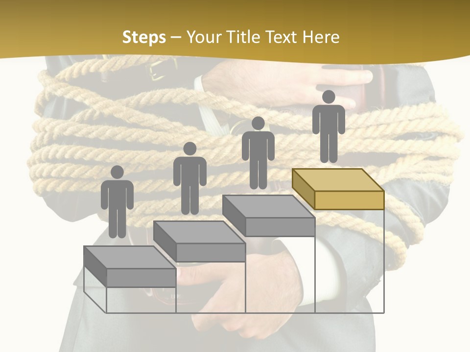 A Man In A Suit Holding A Rope Powerpoint Template PowerPoint Template