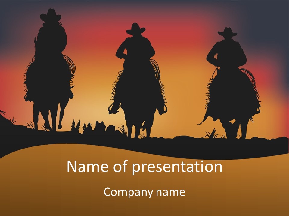 Travel Cowboy Male PowerPoint Template