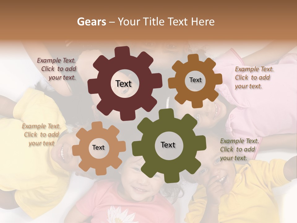 A Group Of Children Laying On Top Of Each Other PowerPoint Template