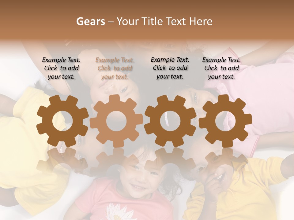 A Group Of Children Laying On Top Of Each Other PowerPoint Template