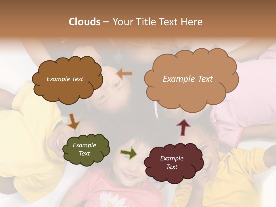 A Group Of Children Laying On Top Of Each Other PowerPoint Template
