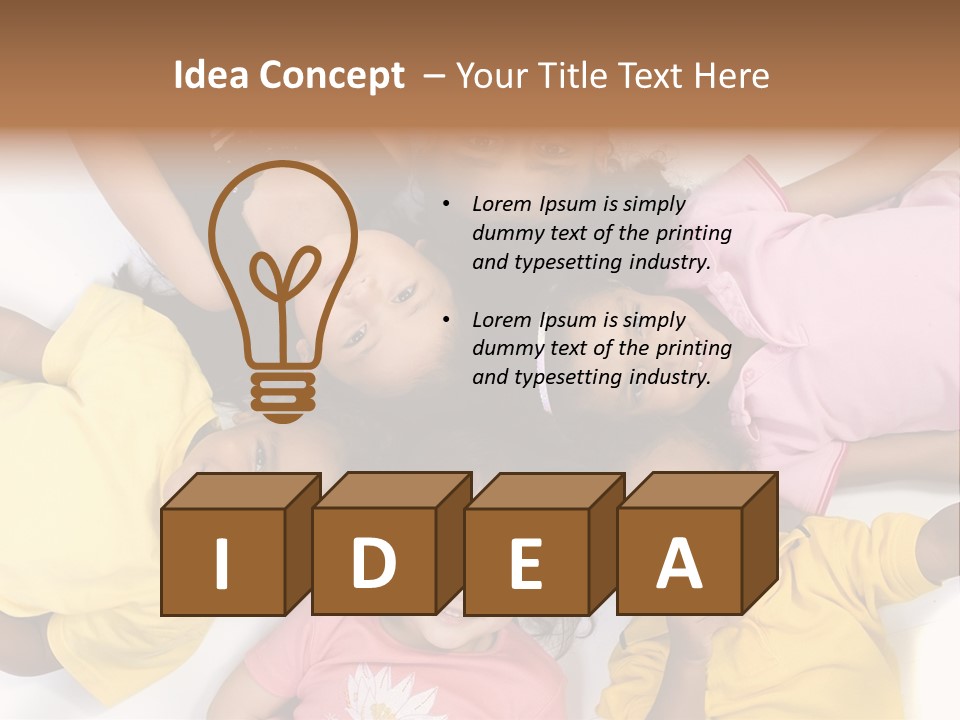 A Group Of Children Laying On Top Of Each Other PowerPoint Template