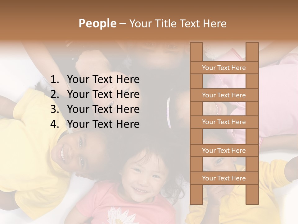 A Group Of Children Laying On Top Of Each Other PowerPoint Template