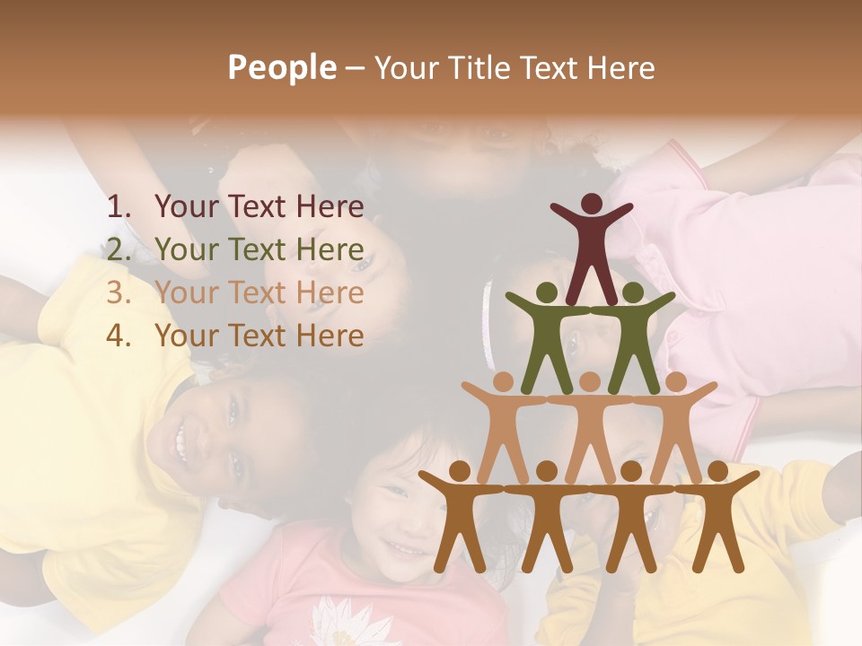 A Group Of Children Laying On Top Of Each Other PowerPoint Template