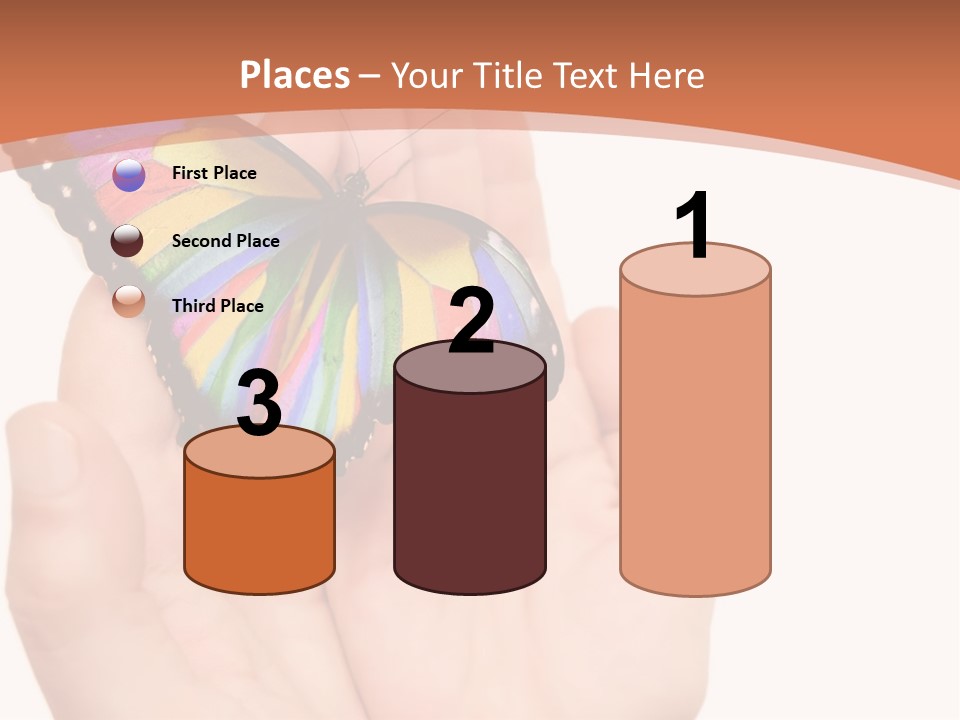 A Person Holding A Colorful Butterfly In Their Hands PowerPoint Template