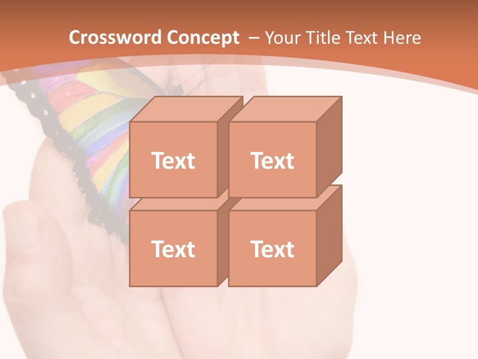 A Person Holding A Colorful Butterfly In Their Hands PowerPoint Template