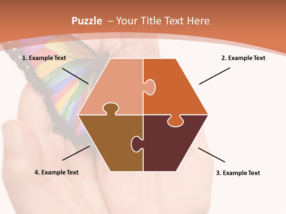 A Person Holding A Colorful Butterfly In Their Hands PowerPoint Template