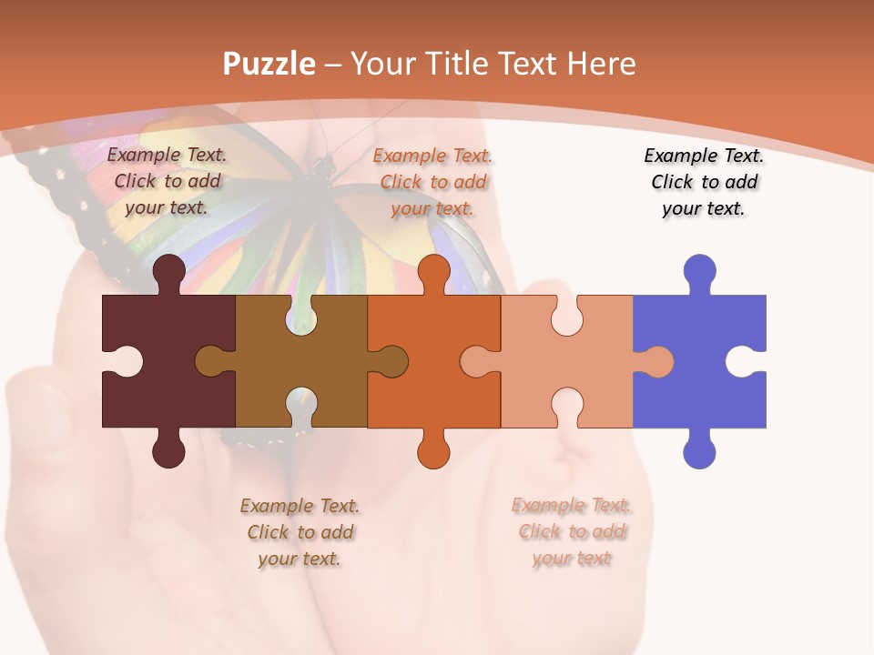 A Person Holding A Colorful Butterfly In Their Hands PowerPoint Template