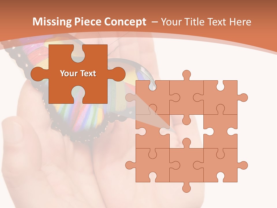 A Person Holding A Colorful Butterfly In Their Hands PowerPoint Template